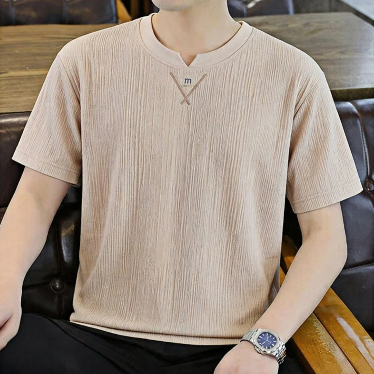 New Style Crew Neck Crinkle Te - Undershirt Crew Neck บทวิจารณ์และราคา