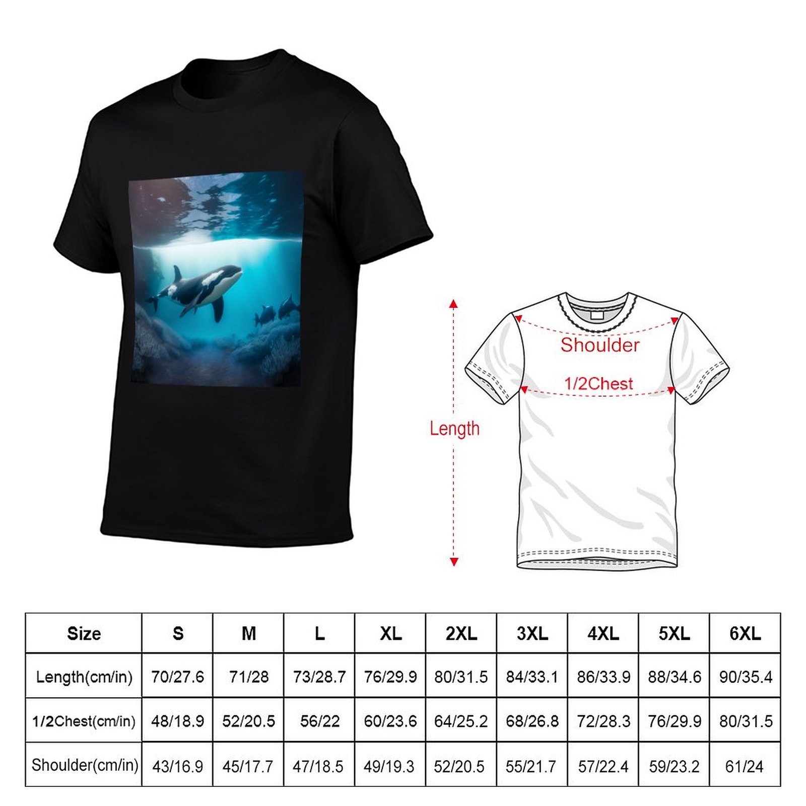 Under Sea Orca T-Shirt Minimal - Undershirt Crew Neck บทวิจารณ์และราคา