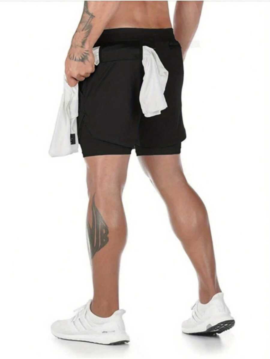 Mens 2-In-1 Quick-Dry Athletic - Compression Shorts Athletes บทวิจารณ์และราคา
