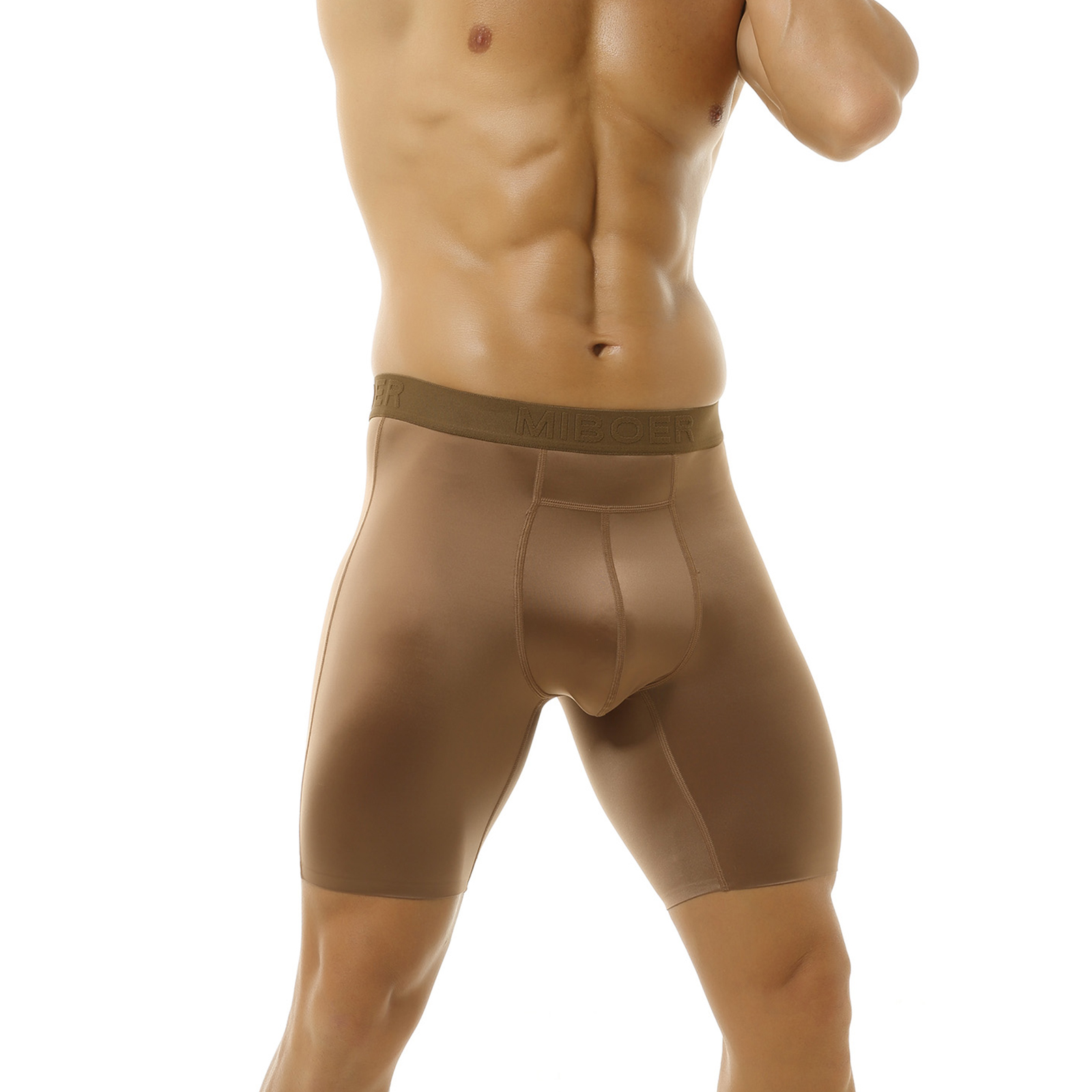 Men's Satin Shorts Sports Mid- - Pouch Boxer Pouch บทวิจารณ์และราคา