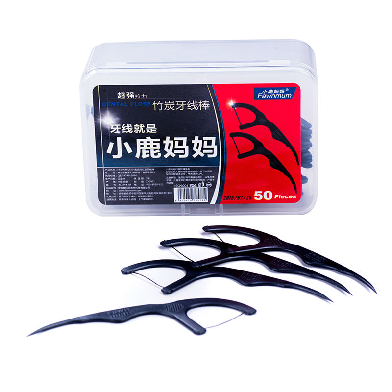 Dental Floss Teeth Stick 50 Pc - Bamboo Fiber Trunk บทวิจารณ์และราคา