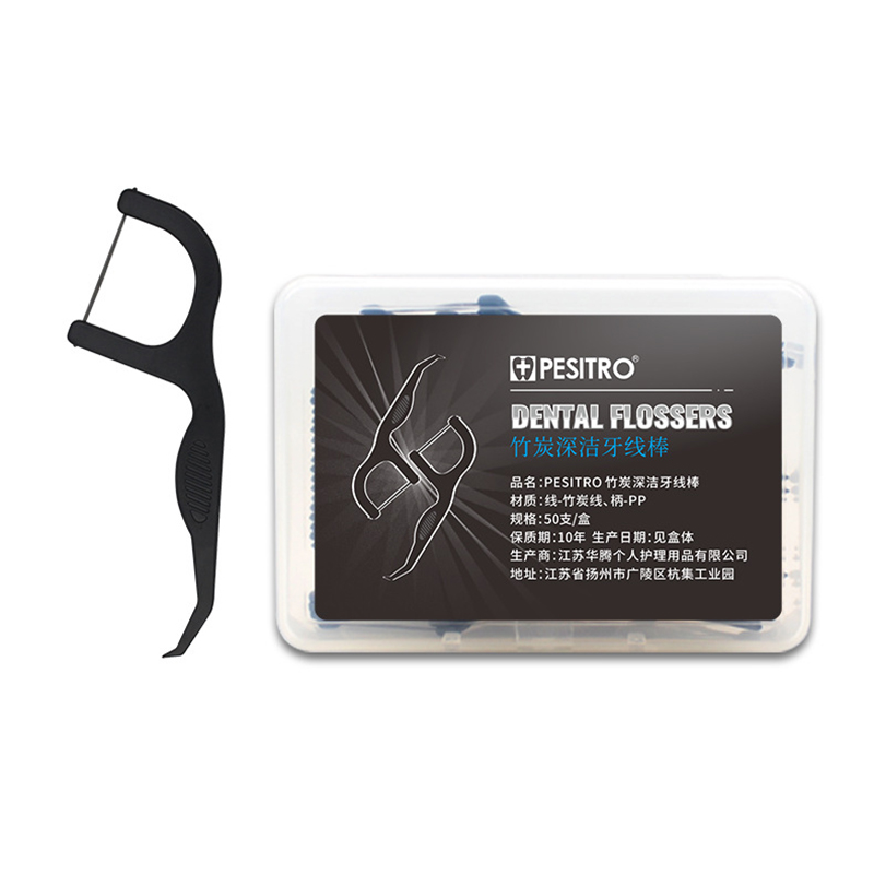 Dental Floss Teeth Stick 50 Pc - Bamboo Fiber Trunk บทวิจารณ์และราคา