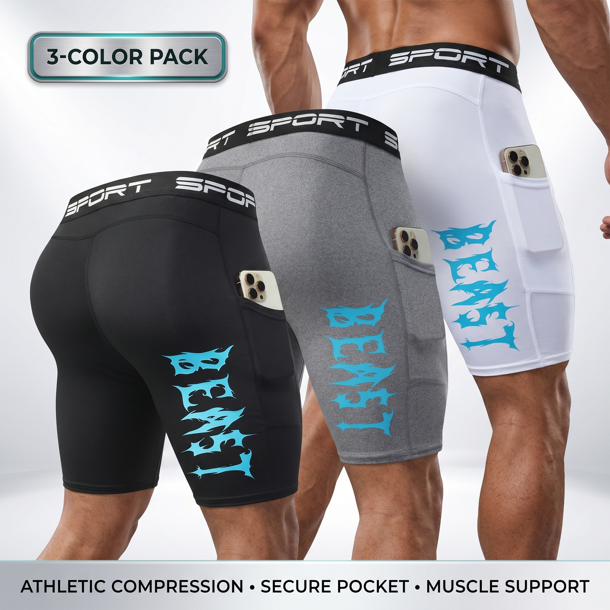 3-Pack Men's Compression Short - Compression Shorts Athletes บทวิจารณ์และราคา