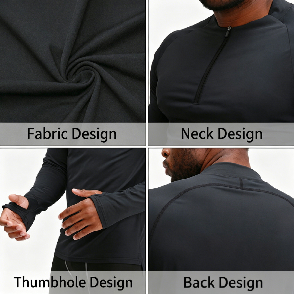 1PCS Dry Fit 1/4 Zip Up Compre - Base Layer Top บทวิจารณ์และราคา
