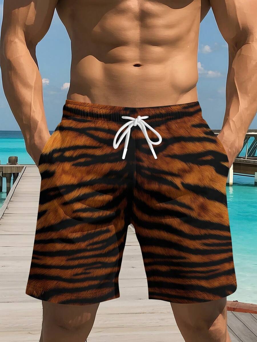 Mens Bold Tiger Stripe Swim Tr - Trunk Breathable Men บทวิจารณ์และราคา
