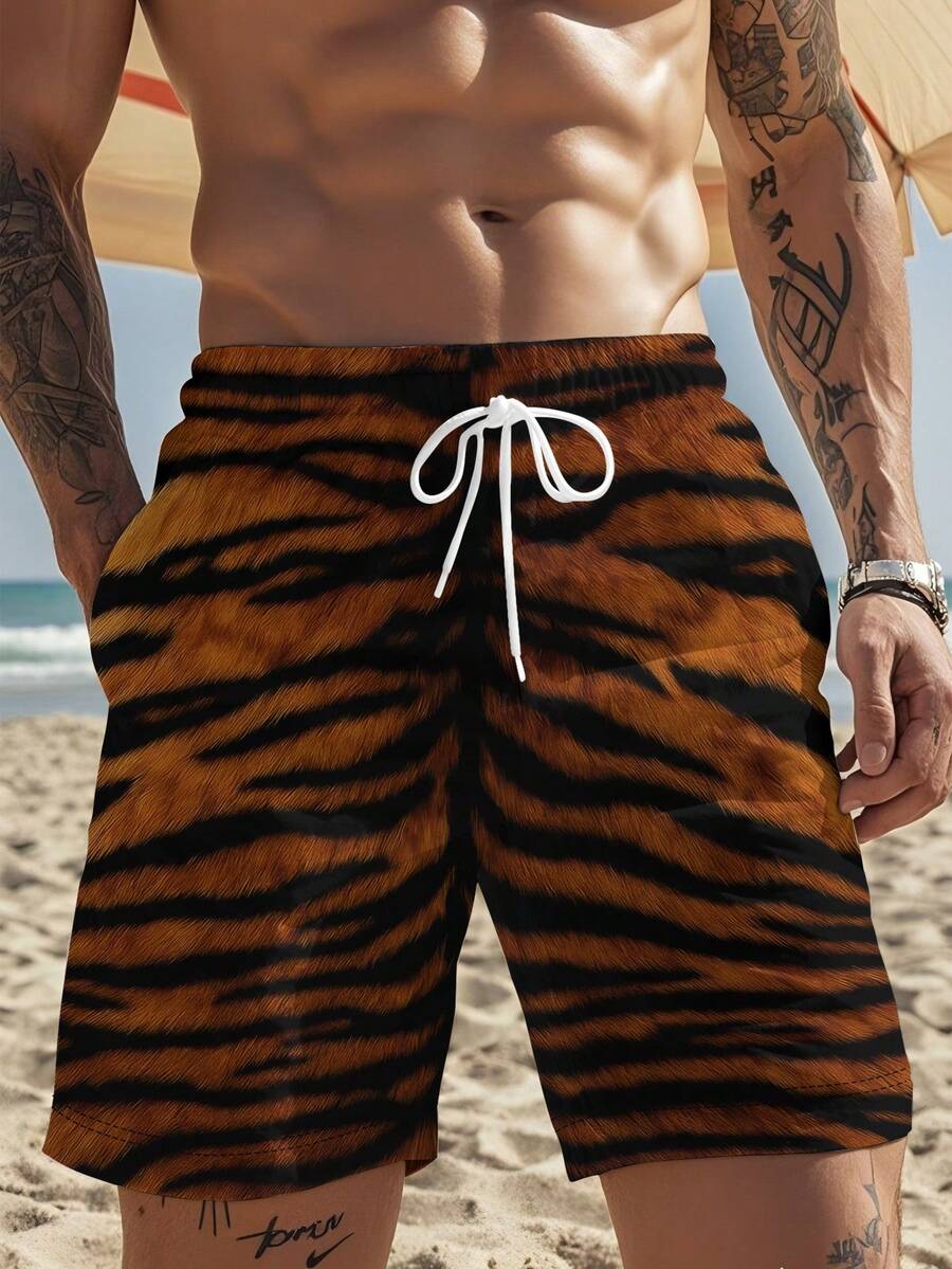 Mens Bold Tiger Stripe Swim Tr - Trunk Breathable Men บทวิจารณ์และราคา