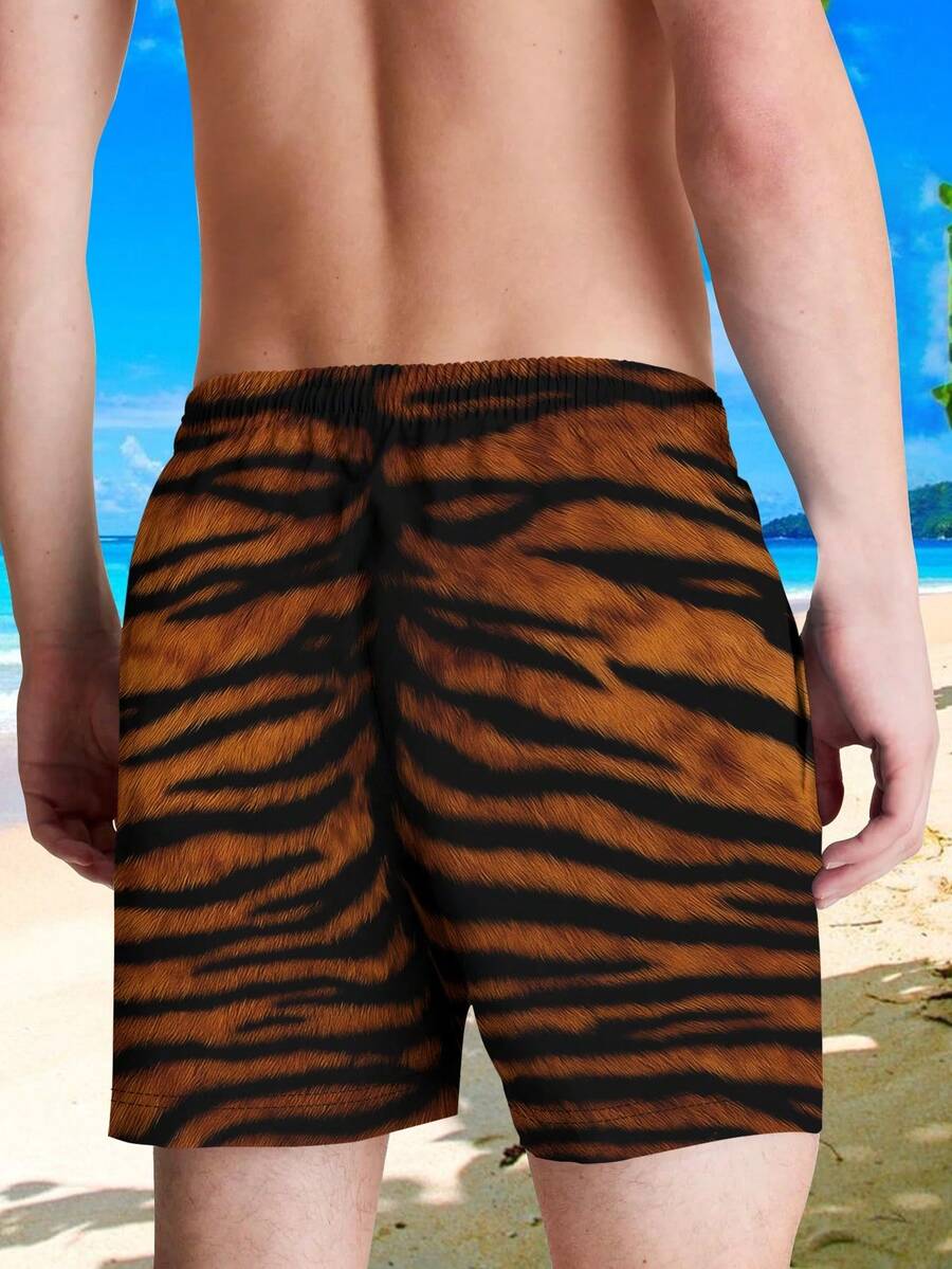 Mens Bold Tiger Stripe Swim Tr - Trunk Breathable Men บทวิจารณ์และราคา