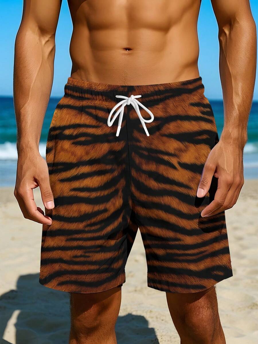 Mens Bold Tiger Stripe Swim Tr - Trunk Breathable Men บทวิจารณ์และราคา