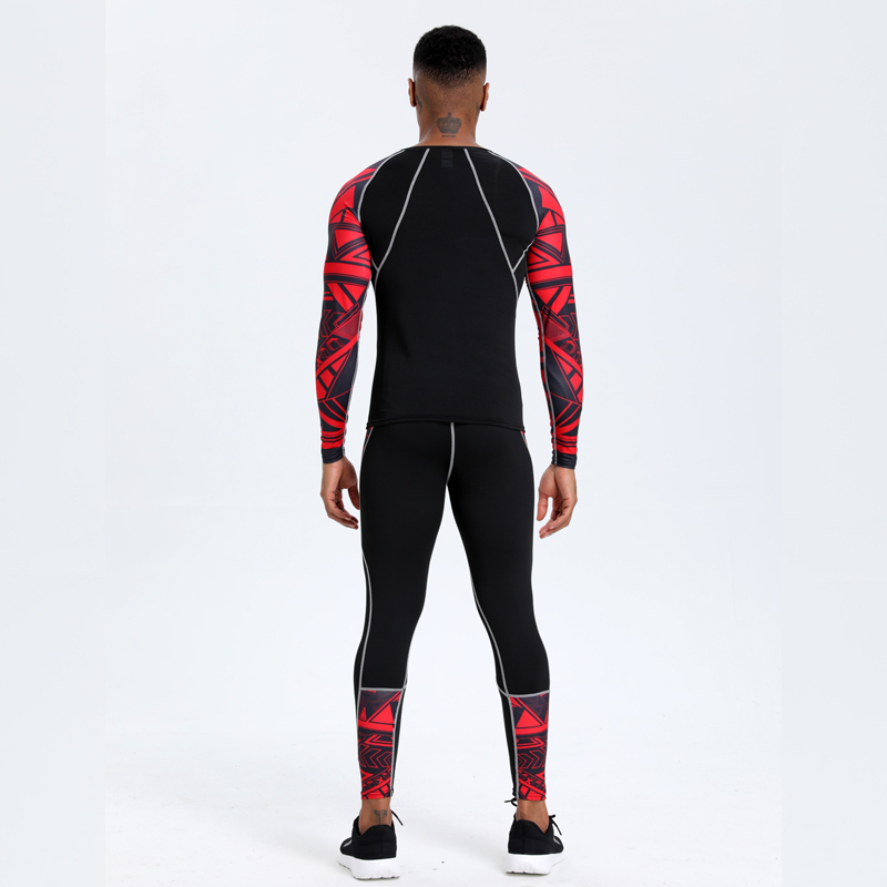 Men's PRO Sports Fitness Suit: - T Shirt Tight Fit บทวิจารณ์และราคา
