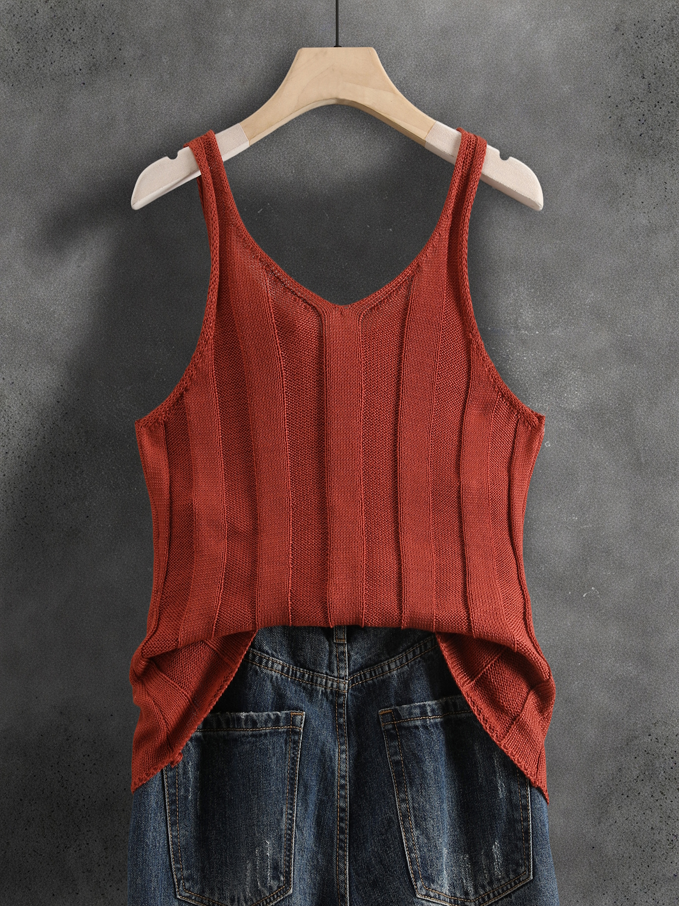 Women's V Neck Ribbed Knit  Ta - Tank Top Ribbed บทวิจารณ์และราคา