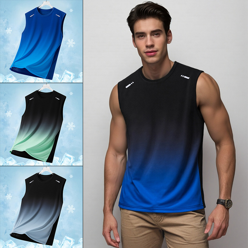 Men Gradient Sports Vest Light - Sleeveless Undershirt บทวิจารณ์และราคา