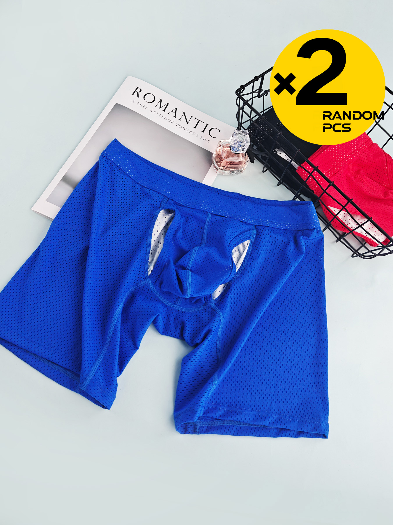 2Pcs Long Leg Men's Mesh Under - Mesh Sport Boxer บทวิจารณ์และราคา