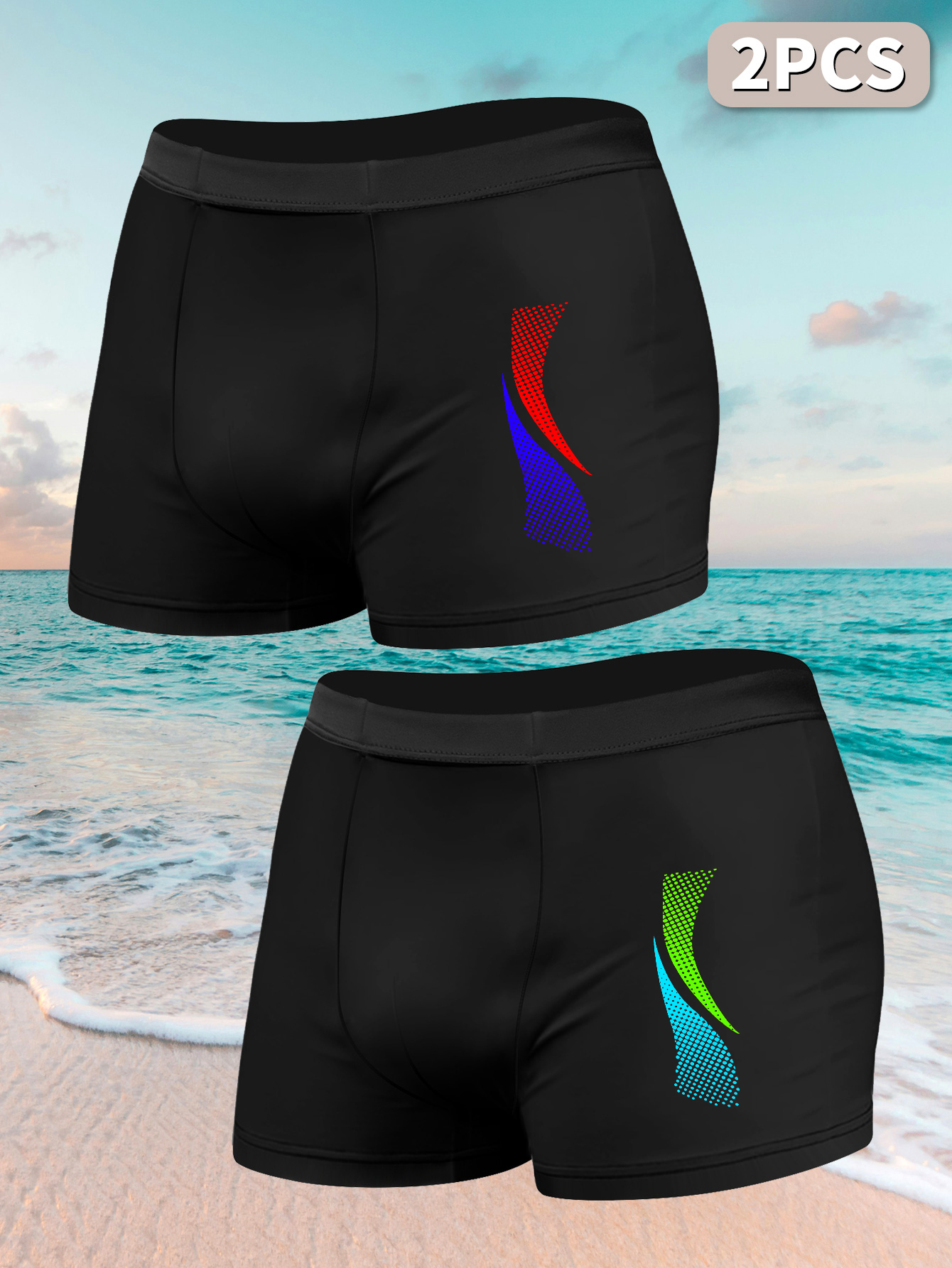2pcs Men Swimwears with Sport  - Boxer Shorts Modal บทวิจารณ์และราคา