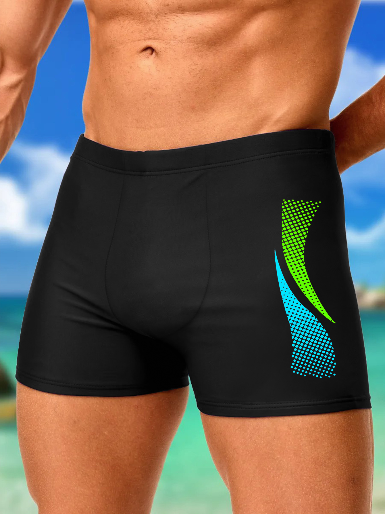2pcs Men Swimwears with Sport  - Boxer Shorts Modal บทวิจารณ์และราคา