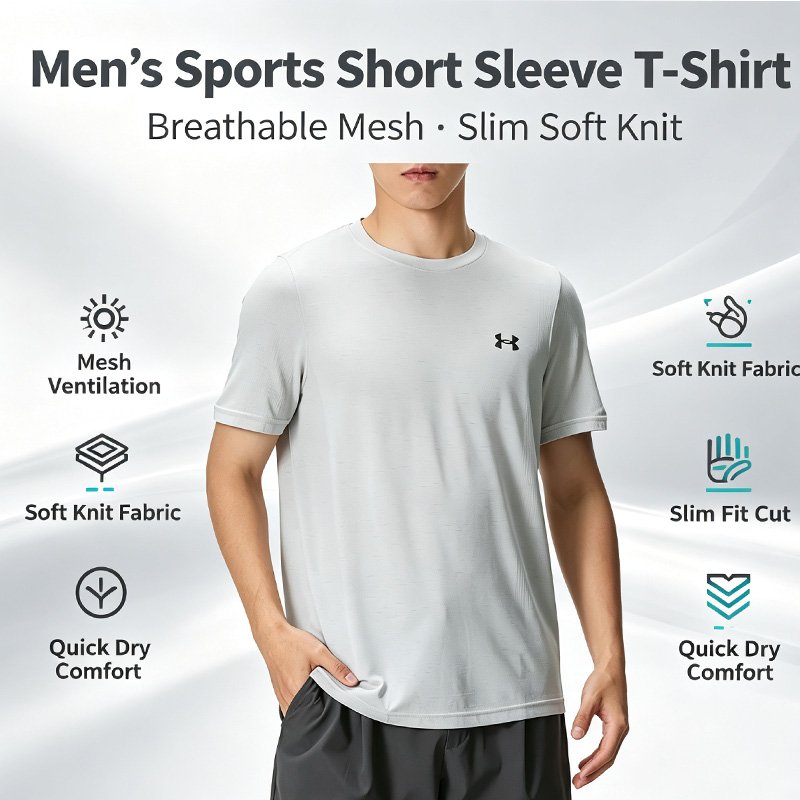 Under Armour Men Slim Fit Mesh - Undershirt Crew Neck บทวิจารณ์และราคา