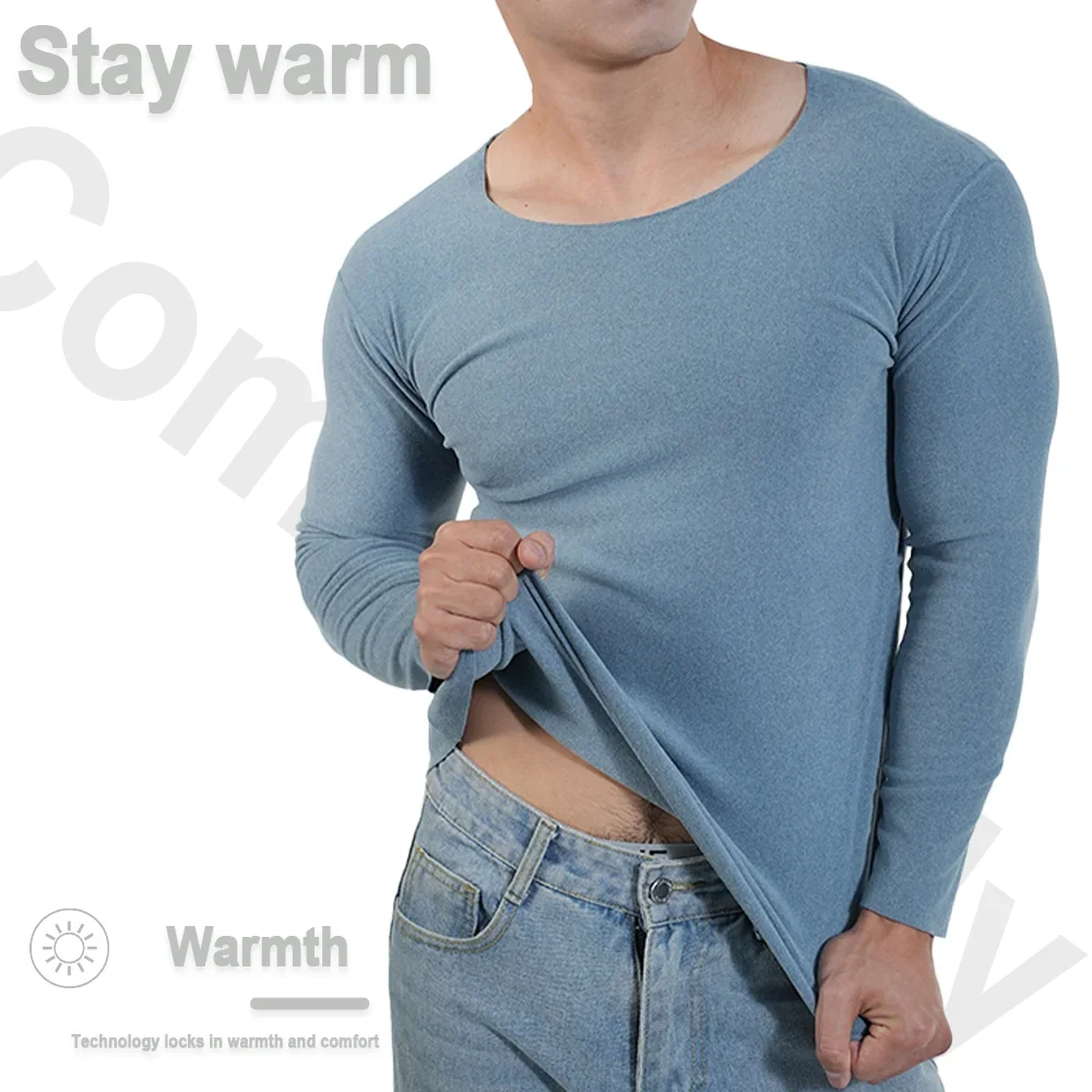 Men Thermal Underwear Long Sle - Undershirt Crew Neck บทวิจารณ์และราคา