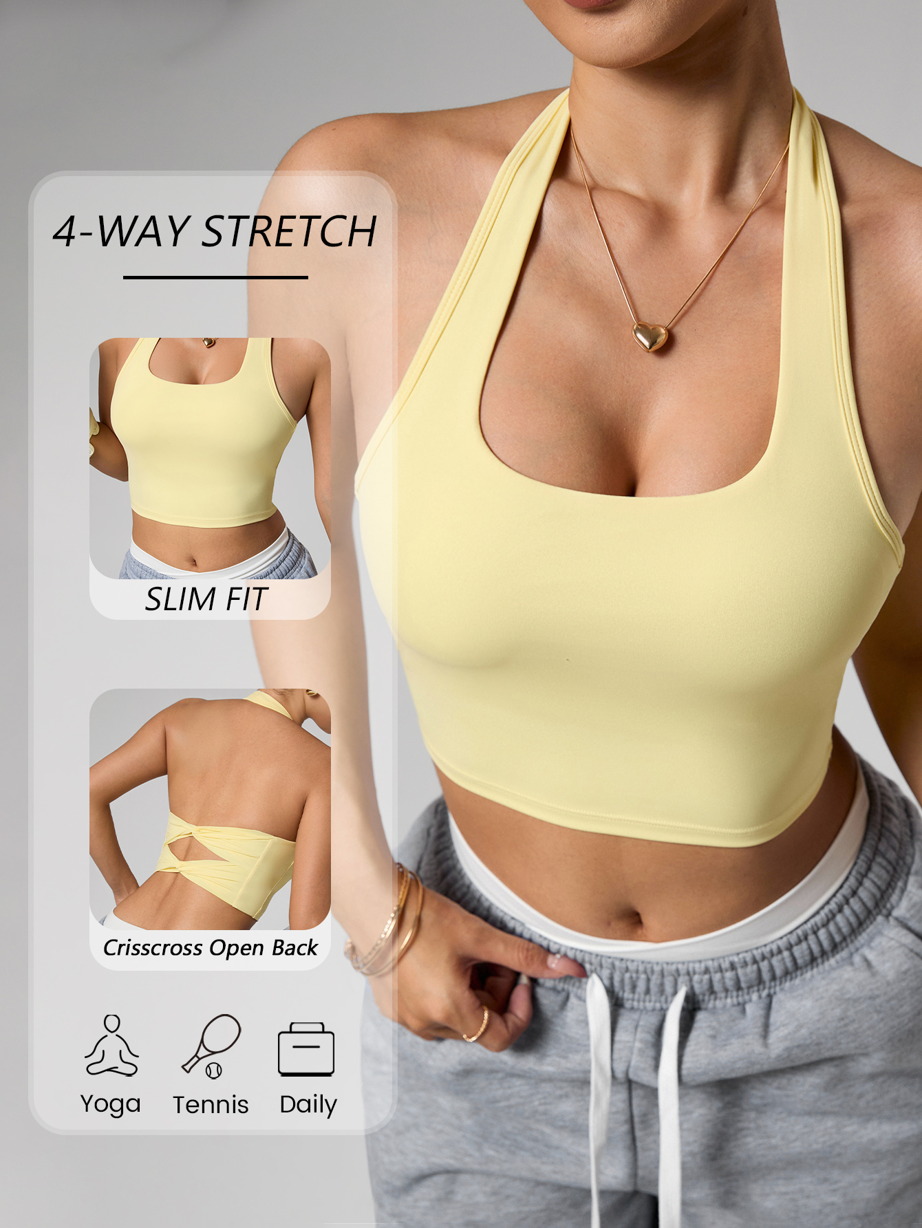 Women's Double Bowknot Halter  - Suspender Tank Top บทวิจารณ์และราคา