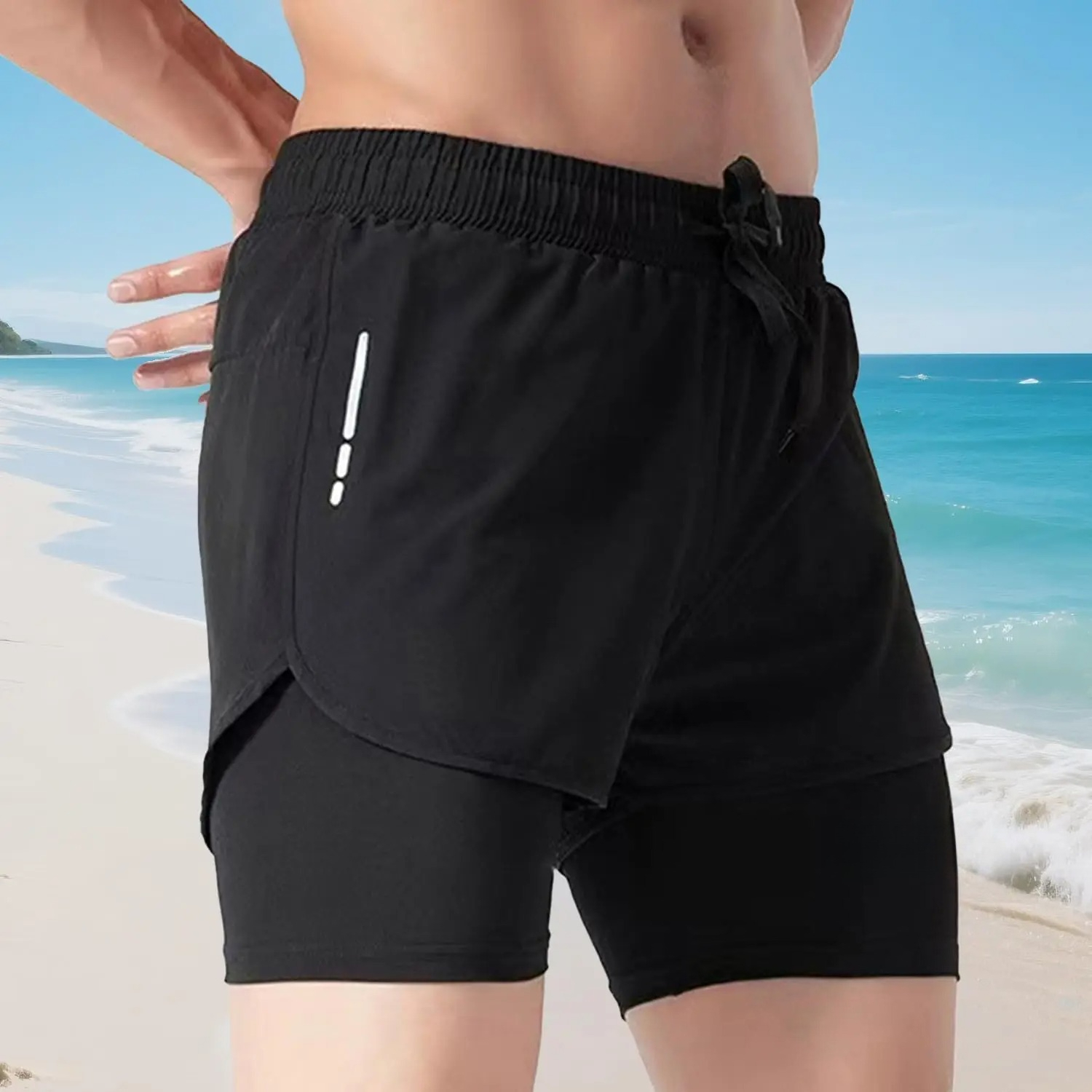 Men's Swim Trunks Quick Dry At - Compression Shorts Athletes บทวิจารณ์และราคา