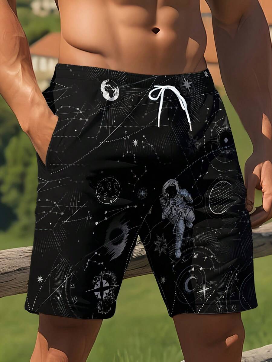 Mens 3D Space Astronaut Print  - Trunk Breathable Men บทวิจารณ์และราคา