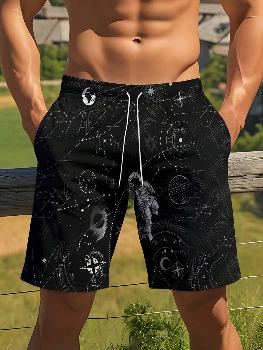 Mens 3D Space Astronaut Print  - Trunk Breathable Men บทวิจารณ์และราคา
