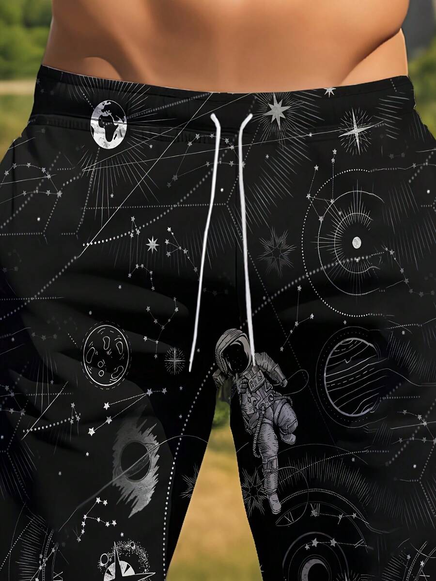 Mens 3D Space Astronaut Print  - Trunk Breathable Men บทวิจารณ์และราคา