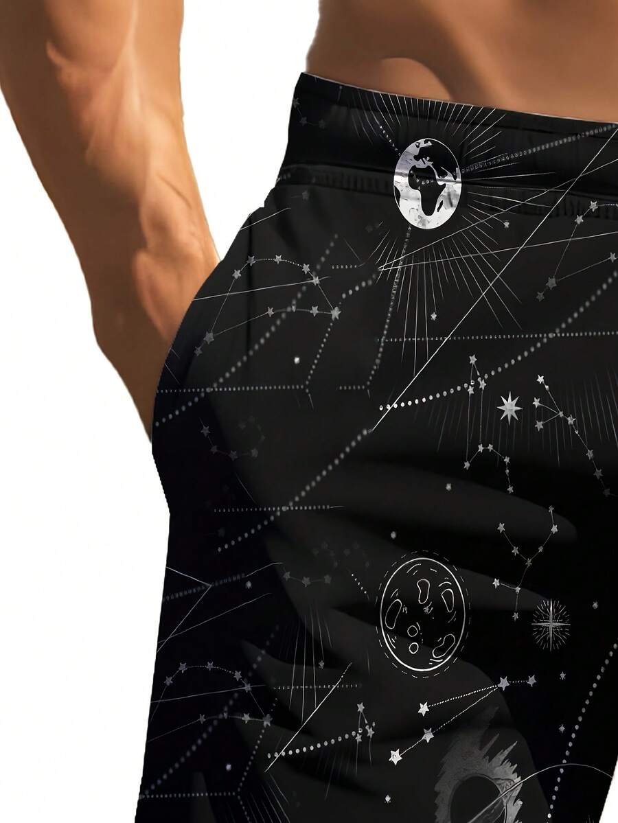 Mens 3D Space Astronaut Print  - Trunk Breathable Men บทวิจารณ์และราคา