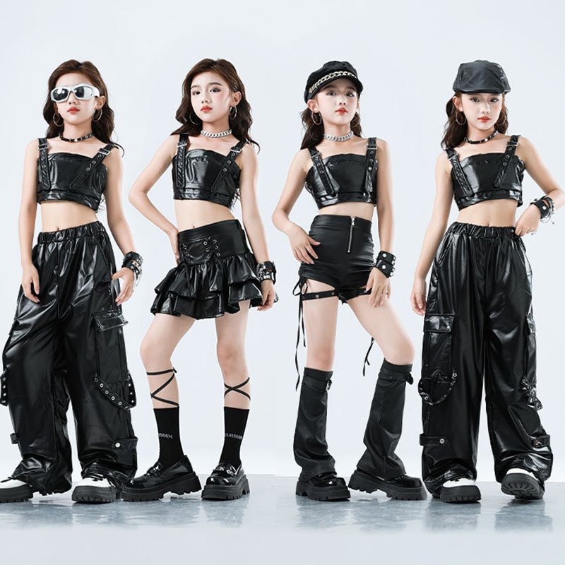 Kid Kpop Hip Hop Clothing Blac - Suspender Tank Top บทวิจารณ์และราคา