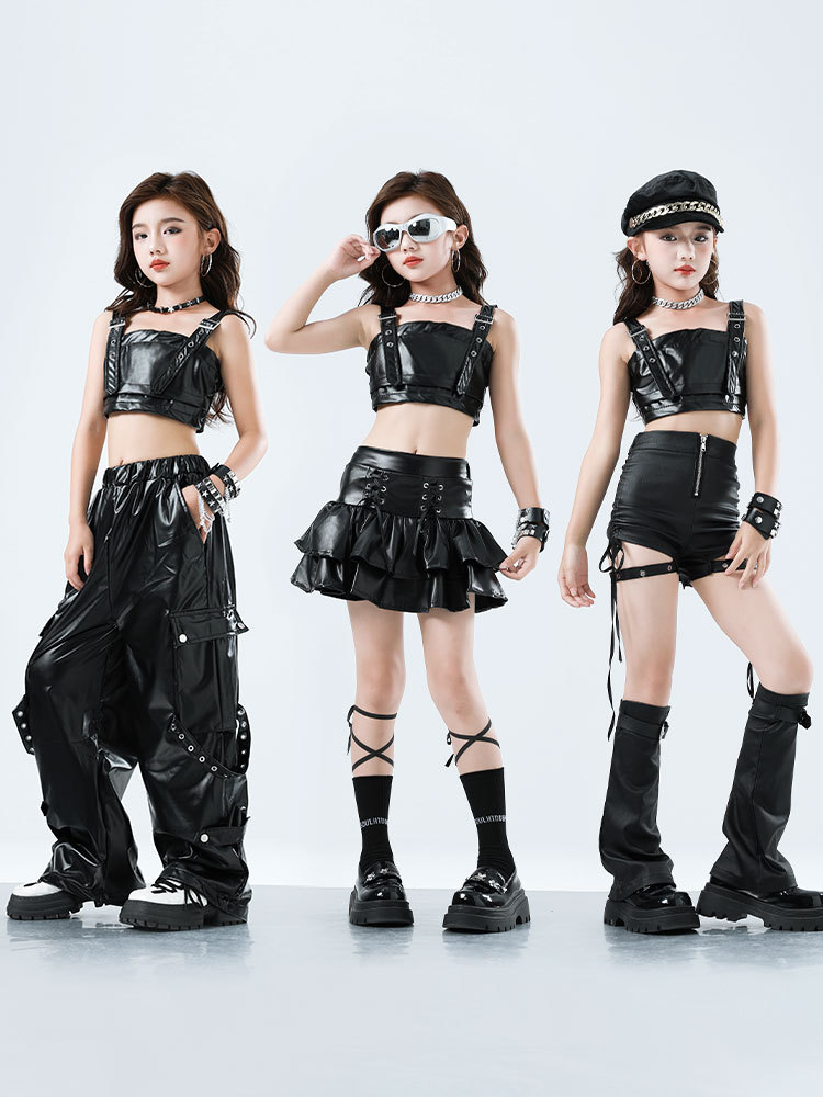 Kid Kpop Hip Hop Clothing Blac - Suspender Tank Top บทวิจารณ์และราคา