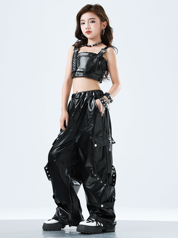 Kid Kpop Hip Hop Clothing Blac - Suspender Tank Top บทวิจารณ์และราคา