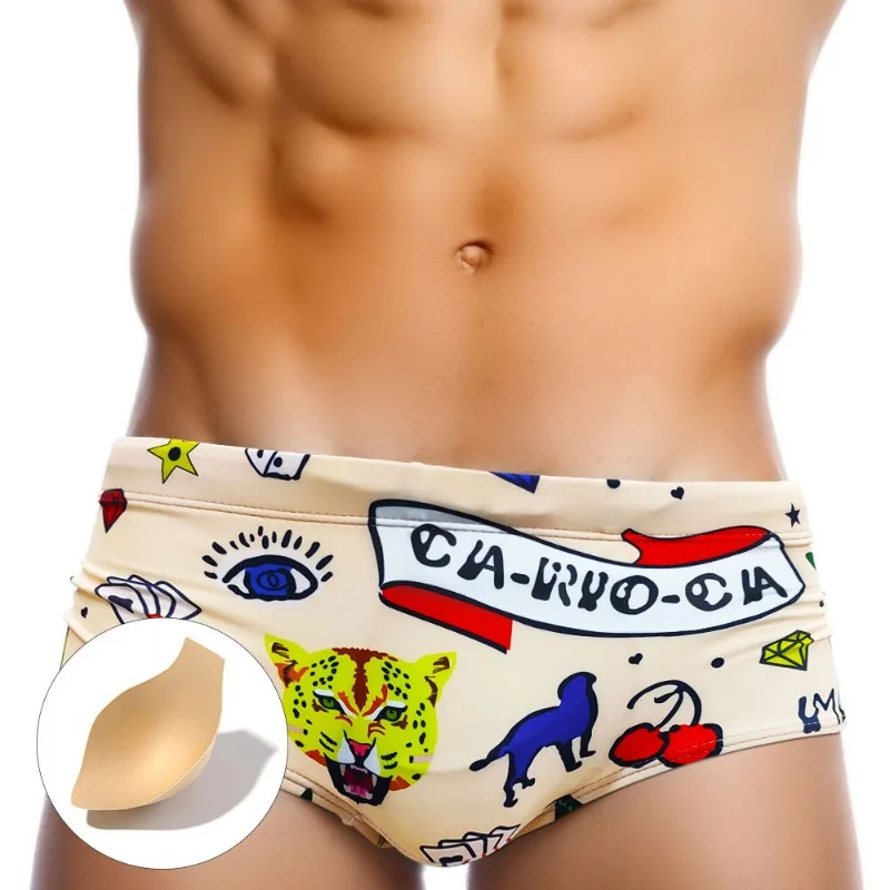 Sexy Men's Swimsuit Push-Up Sw - Trunk Breathable Men บทวิจารณ์และราคา