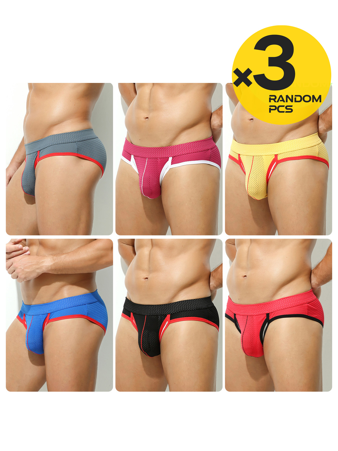 3Pcs Men Mesh Boxer Briefs Con - Mesh Sport Boxer บทวิจารณ์และราคา
