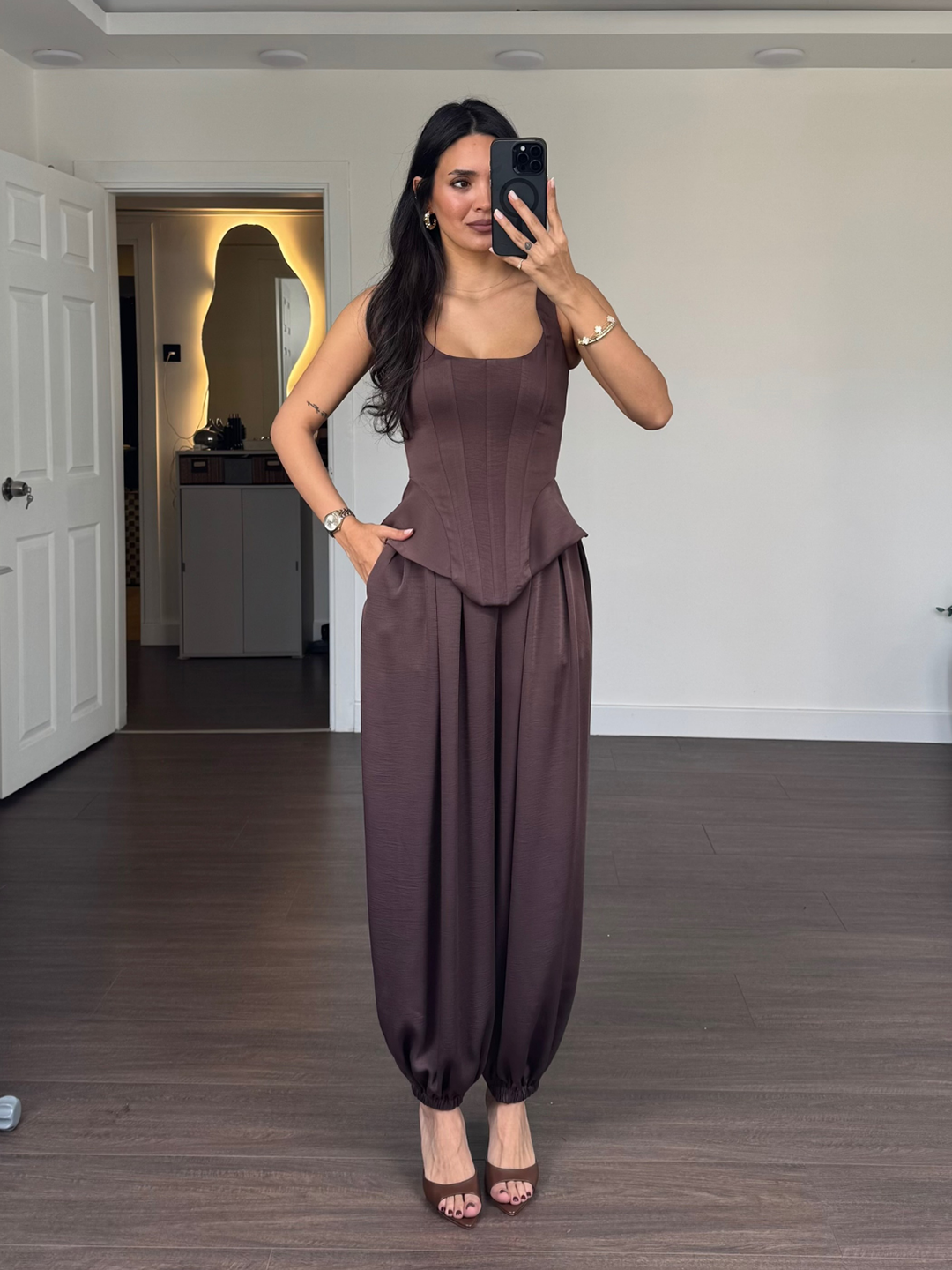 Laru Women Satin 2 Piece Outfi - Suspender Tank Top บทวิจารณ์และราคา