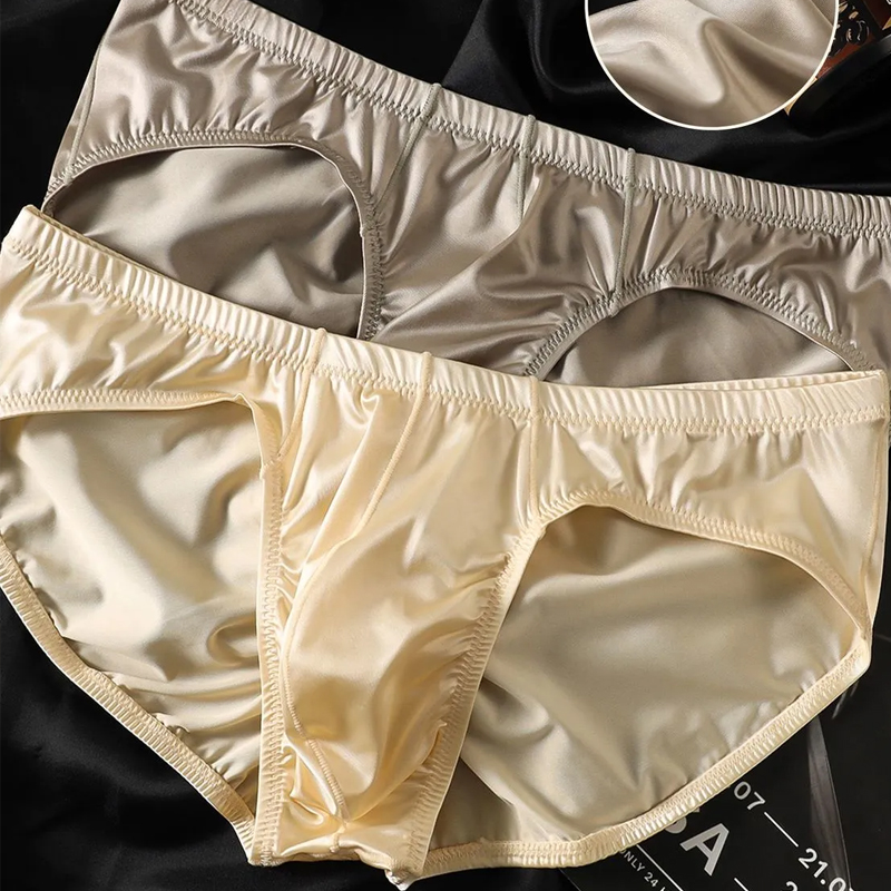 4pcs Mens Briefs Shinny Satin  - Boxer Shorts Modal บทวิจารณ์และราคา