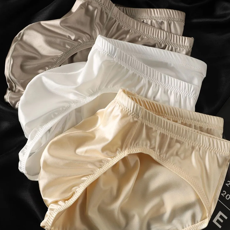 4pcs Mens Briefs Shinny Satin  - Boxer Shorts Modal บทวิจารณ์และราคา