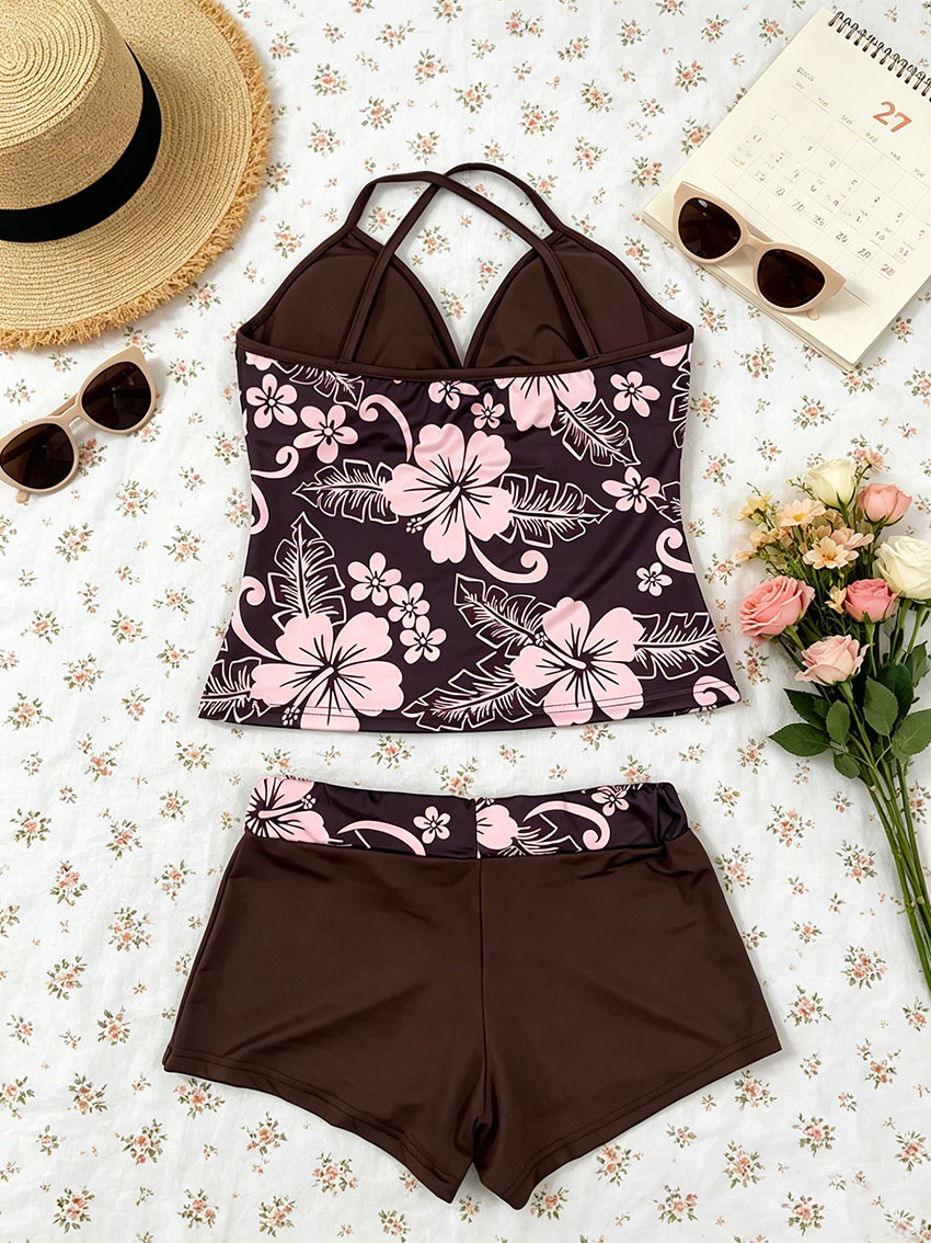 Y2K Ladies Tropical Hibiscus M - Suspender Tank Top บทวิจารณ์และราคา