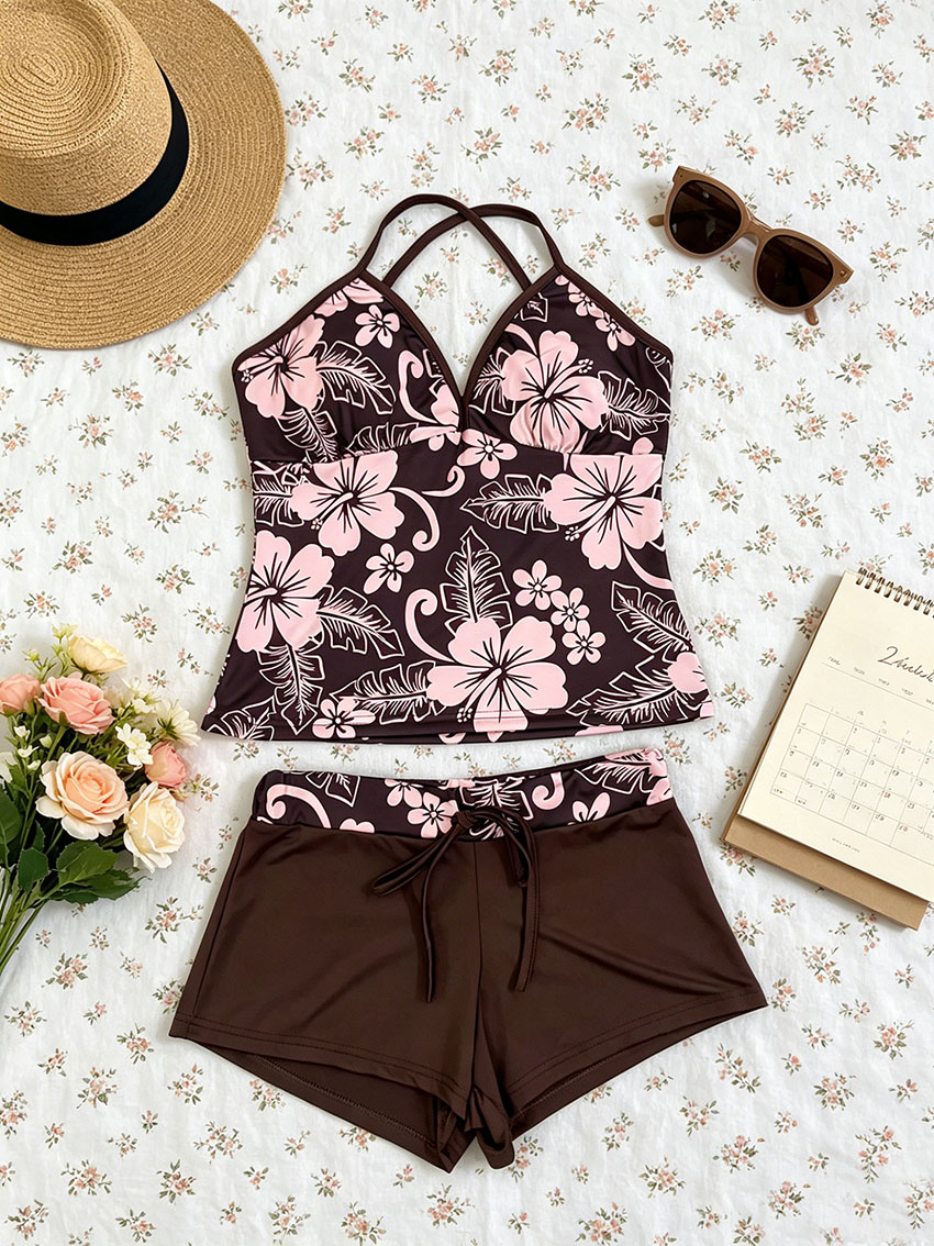 Y2K Ladies Tropical Hibiscus M - Suspender Tank Top บทวิจารณ์และราคา